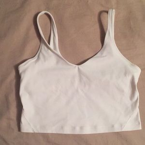White Lululemon crop top, size 10